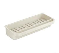 Self-Draining Kitchen Sink Rack, 26.2 x 14.4 x 5 cm, ABS Drain Shelf & Sponge Holder, No-Drill Installation, Anti-Slip Edge Mount, Kitchen Organization(white)