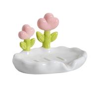 Self Draining Soap Dish,Cute Flower Self Draining Soap Holder, Compact Shower Soap Holder, Household Soap Drain Washing Holder for Bathroom Toilet Shower Kitchen