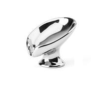 Self Draining Soap Holder, No Punching Soap Dish, Bathroom Storage Soap Tray, Leaf Shape Ceramic Soap Holder for Bathroom(Silver)
