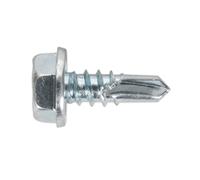 Self Drilling Screw 4.8 x 13mm Hex Head Zinc Pack of 100 - Sealey SDHX4813 New