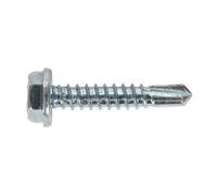 Self Drilling Screw 4.8 x 25mm Hex Head Zinc Pack of 100 - Sealey SDHX4825 New