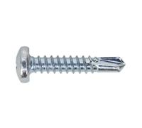 Self Drilling Screw 4.8 x 25mm Pan Head Phillips Zinc Pack of 100 - Sealey SDPH4