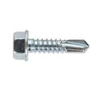 Self Drilling Screw 6.3 x 25mm Hex Head Zinc Pack of 100 - Sealey SDHX6325 New