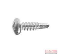 Self-Drilling Screws Round Head 4.8 mm x 19 mm Box of 200 Grey