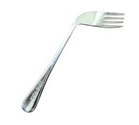 Self-Feeding Elbow Spoon Fork, Ergonomic Curved Stainless Steel Utensil, Safe Dining Tool Supporting Comfortable Meals 17×3.8cm for Elderly Seniors Disabled Patients Home Care Use