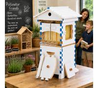 Self-Flow Beehive Starter Set, Easy-Use Durable Frame Hive With Clear Viewing Window, Carpenter-Style Bee House For Garden Pollinators And Beginning Home Beekeepers