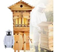 Self-flowing Beehive Kit With Observation Window & Honey Spout, Complete Beekeeping Set With Bee Suit, Ideal For Garden Pollinators & Carpenter Bees