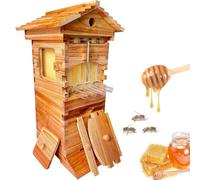 Self-Flowing Beehive Starter Kit, Durable Wooden Bee Hive with Observation