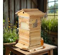 Self-Flowing Honey Beehive, Auto Bee Hives Boxes with 10 Frames, Beehives and Supplies Starter Kit, Honey Spout and Observation Window, for Beginners Pro Beekeepers