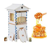 Self-Flowing Honey Beehive, Flow Hive Beehive Starter Kit, Carpenter Bee House wtih Observation Window & Honey Spout, Includes Beekeeping Supplies Tool Kit for Garden Pollinators