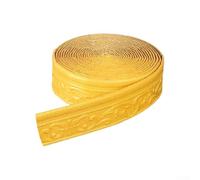 Self For Wall Trim 3D Foam Border Strip XPE Wall Moulding Tape Waterproof Ceiling For Edge Flexible Crown Molding for Renters Wall Decor DIY Room(Gold)