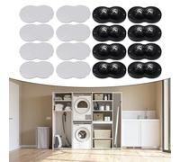 Self- Furniture Casters Having Dual Ball Bearings 53 X 29 Mm Mini Flat Wheels for Cabinets Storage Bins Trash Cans Small Appliances - 8 or 16 Pcs(8PCS Black)