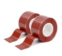 Self Fusing Silicone Tape Waterproof Repair Sealing Tape Multi-purpose Amalgamation Rubber Tape for Emergency Pipe Plumbing Repair, Electrical Wire Wrap, Water Hose Leak 2 Rolls 3 Meters/Roll (Red)