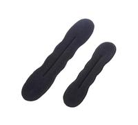 Self Grip Hair Rollers, 2 Pieces(1Large+1Small) Women Hair Styler Magic Foam Sponge Donut Maker Ponytail Bun Tie Clip Black, Salon Rollers