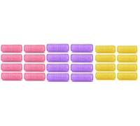 Self Grip Small Hair Rollers for Heatless Curls (0.8" x 2.4") - 24 Pack Velcro Curlers for Short & Medium Hair - DIY Salon Styling Rollers for Women & Girls, Pink/Yellow/Purple