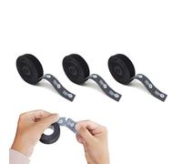 Self-Gripping Perforated Roll Cable Ties by Wrap-It Storage - 3 Pack of 12' x .75" Rolls - Black