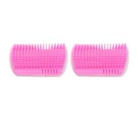 Self Grooming Cat Combs, Soft 2PCS Easy Clean Friction Massage Cat Self Groomer for Home (Pink)