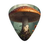 Self-healing mushroom illustration Patterned Guitar Picks - 12-Piece Set with 3 Different Thicknesses, Suitable for Electric and Acoustic Guitars