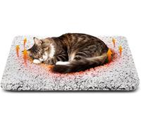 Self Heating Cat Bed 70x50cm, Detachable Self-Warming Pet Blanket, Washable Heated Pet Blanket Dog Bed Pad, Non-Slip Warming Pet Pad without Electricity for Indoor and Outdoor, Garden, Sofa, Gray, M