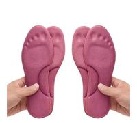 Self Heating Insoles Thermostatic Thermal Insole Massage Memory Foam Arch Support Shoe Pad Heated Pads Winter Men Women Ideal for Cold and Rainy Days(Rose red (4pcs),37-38)