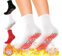 Self Heating Socks for Mens Women Winter Warm Thermal Ski Socks Unisex Tourmaline Therapy Magnetic Socken Anti-Freezing Breathable Foot Warmers for Camping Running Fishing Hiking Mix Color 3 Pairs