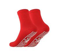 Self Heating Socks for Mens Women Winter Warm Thermal Ski Socks Unisex Tourmaline Therapy Magnetic Socken Anti-Freezing Breathable Foot Warmers for Outdoor Sports Running Fishing Hiking Red 1 Pair