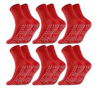 Self-Heating Socks Thermal Acupuncture Foot Massage Socks with Nano Technology, Breathable Ergonomic Fit for Men Women Size 36-44 (Red*6)