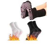 Self-Heating Socks, Tourmaline Socks, 2 Pairs of Self-Heating Socks, Winter Heating Socks, Self-Heating Socks, Foot Warmer Socks, Socks Men Women for Outdoor Activities in Winter, Black/White