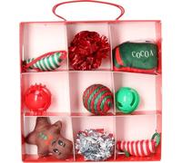 Self Import Agencies Cat Toys Gift Set - 9-Piece Multi-Texture Play Kit in Colorful Window Box, Fun & Stimulating for Cats