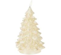 Self Import Agencies Christmas Tree LED Candle Tree 19cm - Gold Polyresin Warm White Flame Effect, Battery Operated, Timer Function, Fire-Safe Indoor Decoration