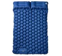 Self-Inflating Double Sleeping Mat with Cushion, Navy Blue, 195 x 130 x 8.5 cm, Ultralight and Waterproof, Compact Foldable for Camping, Outdoor, Trekking and Festival