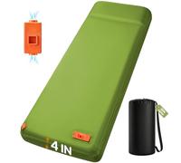 Self Inflating Sleeping Pad with Electric Pump, 4" Ultra-Thick Memory Foam Camping Pad, 4 Season Camping Mattress Pad with Built-in Pillow, Camping Essentials Gear for Tent Travel Car