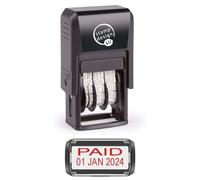 Self Inking Changeable Date Stamp - Paid Date Stamp in Red Ink