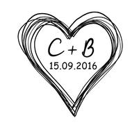 Self Inking Custom Rubber Stamp Heart Scribble Love Save The Date Personalized Stamper Proposal Idea Gift-QE