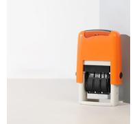 Self-Inking Date Stamp with Adjustable Date Wheel - Day,Months,Year,Stamp for Office, Scrapbooking, DIY Crafts(Orange English)