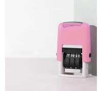 Self-Inking Date Stamp with Adjustable Date Wheel - Day,Months,Year,Stamp for Office, Scrapbooking, DIY Crafts(Pink English)