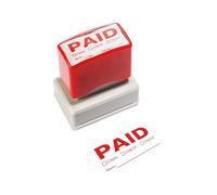 Self-Inking Rubber Stamp Business Stamp for Office Quick Document Processing Red Ink Refillable Clear Impressions Office Stamp - Paid