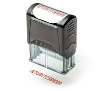 Self Inking Rubber Stamp, Refillable Red Ink Preinstalled - 1.4" x 0.51" X (35 x 8mm) (Return to Sender)
