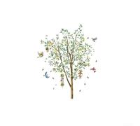 Self lemon tree and bird wall sticker made of PVC, providing waterproof and dustproof properties for wall decoration in various settings