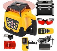 Self Leveling Rotary Laser Level Kit with Receiver, Detector Holder, and Carrying Case, 500m Construction Laser for Accurate Measurements
