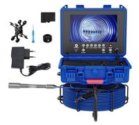 Self-Leveling Sewer Camera,Drain Pipe Camera with 9 inch.IPS Screen 12 LED Lights,Sewer Inspection Camera with 30 m Cable & Digital Length Counter,Pipeline Inspection Camera DVR Function