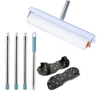 Self-Leveling Tool 3-Piece Set 20-inch epoxy Roller with Splash Guard, Floor Construction Spikes, 63-inch Extension Pole for Concrete epoxy Floor Paint self-Leveling Cement Tool