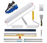 Self-Levelling Cement Tool Kit,Epoxy Floor Paint Tools,Spike Roller for Self Leveling,Extension Pole,Self-Leveling Rake,Spiked Shoes,Stainless Steel Scraper,Floor Leveling Tools