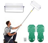 Self-Levelling Floor Tool Kit with Spiked Roller, Extension Poles & Spike Shoes for Epoxy Resin & Cement Screeding