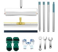 Self Levelling Floor Tool Kit with Spiked Roller, Paint Rollers, Spike Shoes, Squeegee, Trowel & Extension Pole, Epoxy Floor Levelling Tools for Cement & Floor Coating Application (14)