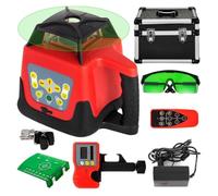 Self-Levelling Rotary Laser Level Kit, 360° with Receiver, Remote Control, 500m Range for Outdoor Leveling, Grading, Alignment Projects