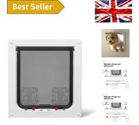 Cat Mate Pet Mate Lockable Cat Flap 4 Way Locking Brush Sealed Door - White