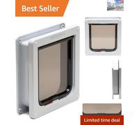 Self-Lining Lockable Dog Door for Large Breeds - Robust and Weatherproof, White
