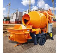 Self Loading Mobile Concrete Mixer with Pump, Portable Cement Mortar Mixing and Pumping Machine for Small Construction, DIY Foundation, Repair Work