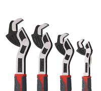 Self-Locking Adjustable Wrench - 6/8/10/12-inch Chromium Vanadium Steel, Ergonomic TPR Grip, Three-Sided Toothed Jaw for Nuts, Bolts & Pip(6INCH)